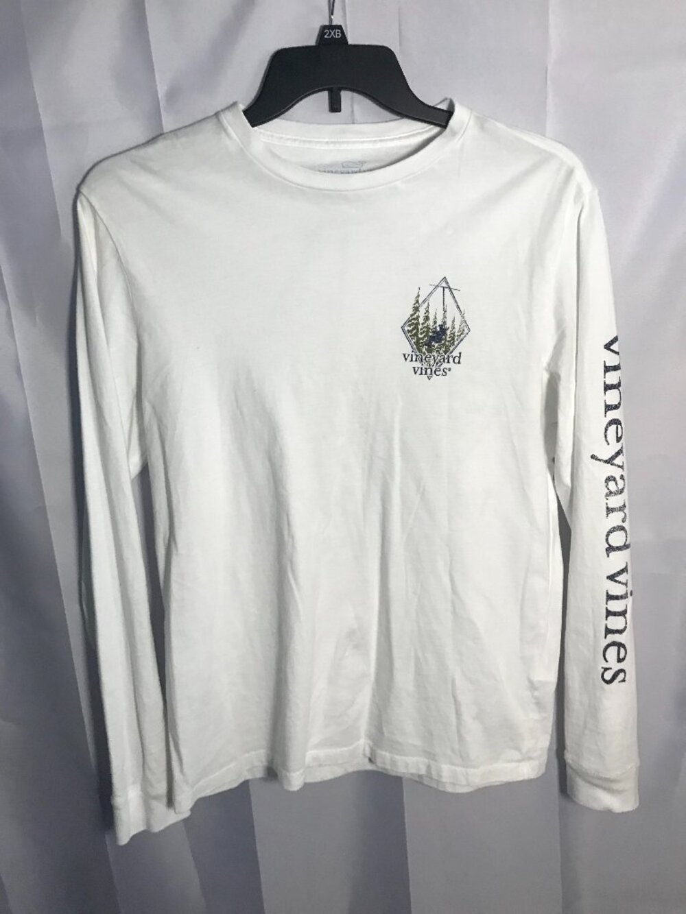 Vineyard Vines Men’s XS Long Sleeve Ski Graphic T-Shirt White 100% Cotton